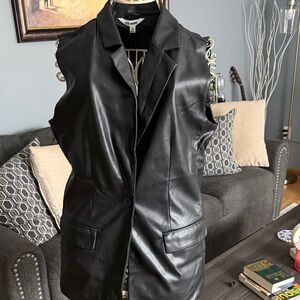 Steve Madden Black Faux Leather Vest
